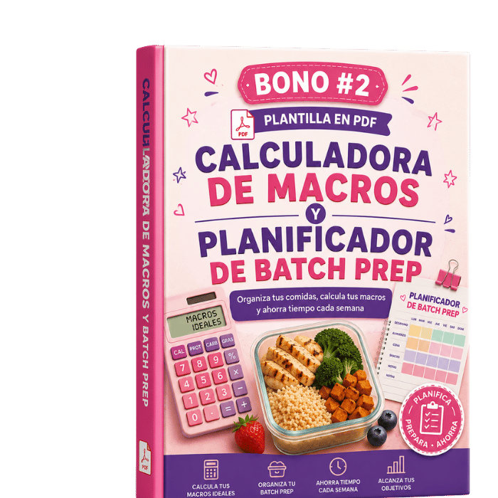 Plantilla en PDF Calculadora de Macros y Planificador de Batch Prep, bono #2